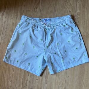 Tropical Palm Print Men's Swim Trunks